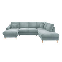 WOHNLANDSCHAFT in Cord Hellblau  - Naturfarben/Hellblau, Konventionell, Holz/Textil (150/301/200cm) - P & B