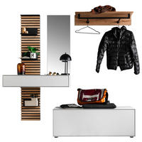 GARDEROBE 4-teilig  in 196/196/41 cm  - Eichefarben/Weiß, Design, Glas/Holz (196/196/41cm) - Schöner Wohnen