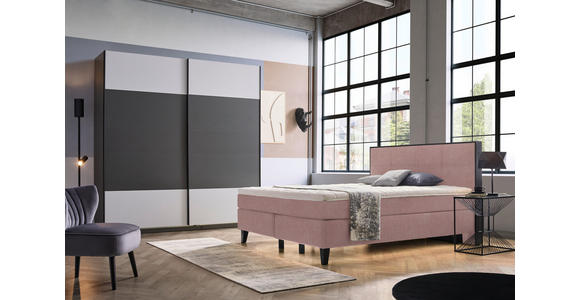 BOXSPRINGBETT 160/200 cm  in Rosa  - Schwarz/Rosa, Design, Holz/Textil (160/200cm) - Hom`in