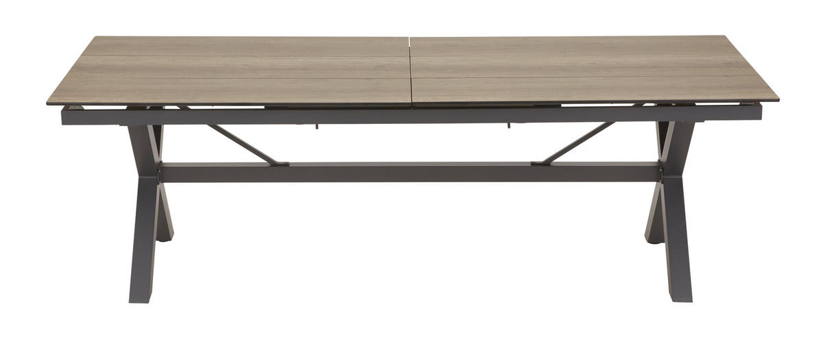 GARTENTISCH 240-315/99,6/75 cm  - Anthrazit/Braun, MODERN, Kunststoff/Metall (240-315/99,6/75cm) - Amatio