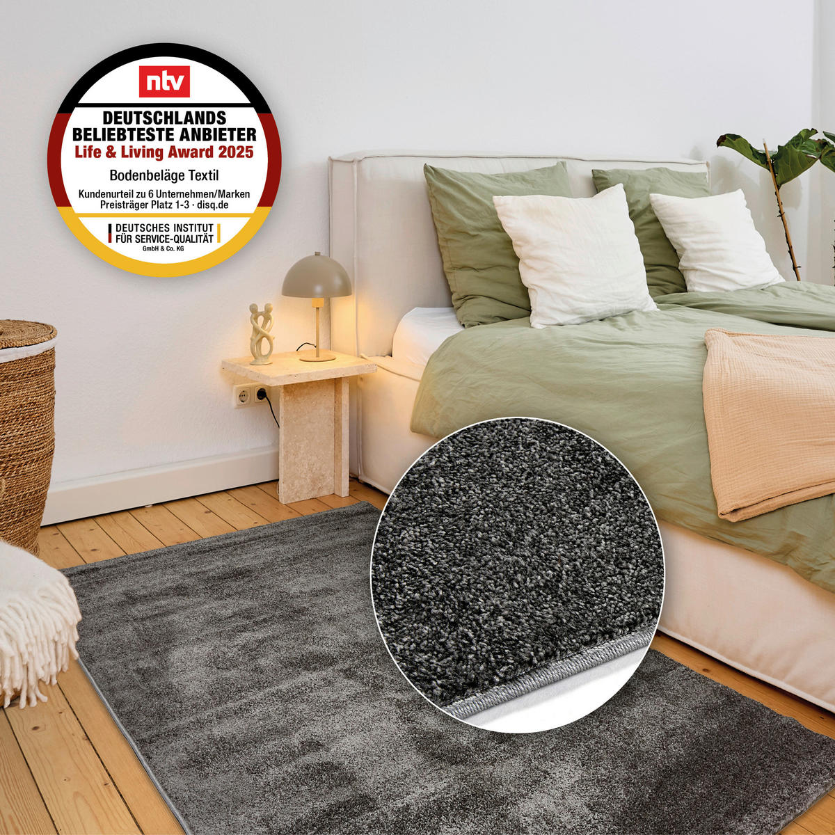 WEBTEPPICH 200/280 cm Sam Grau rechteckig  - Grau, Basics, Kunststoff (200/280cm) - Astra