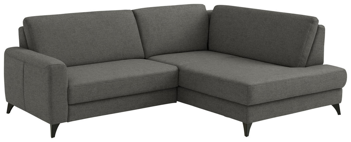 ECKSOFA  Chenille Grau  - Schwarz/Grau, Design, Textil/Metall (239/182cm) - Beldomo Comfort