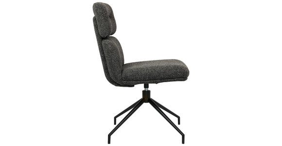 STUHL  in Eisen Webstoff Metall, Textil  - Dunkelgrau/Schwarz, Design, Textil/Metall (50/92/64,5cm) - Dieter Knoll