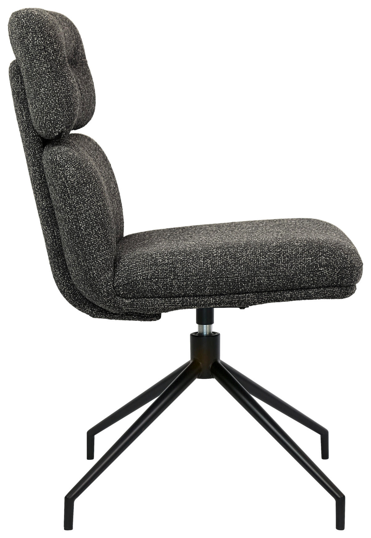STUHL Eisen Webstoff  - Dunkelgrau/Schwarz, Design, Textil/Metall (50/92/64,5cm) - Dieter Knoll