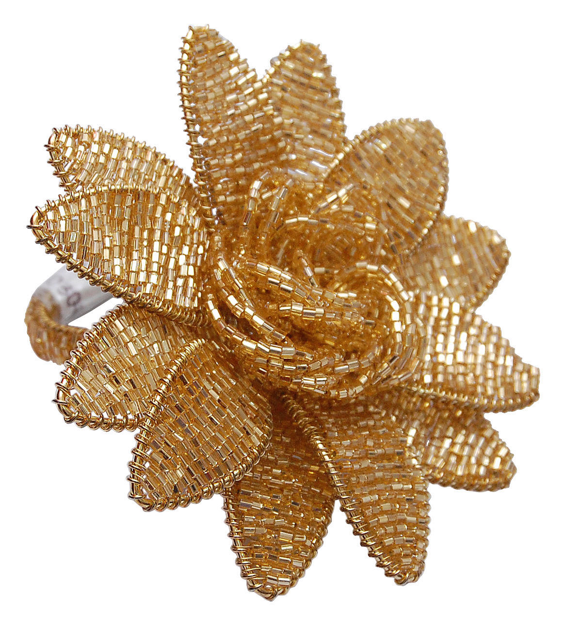 PRSTEN ZA SALVETE - zlatne boje, Basics, staklo/metal (10cm) - Ambia Home
