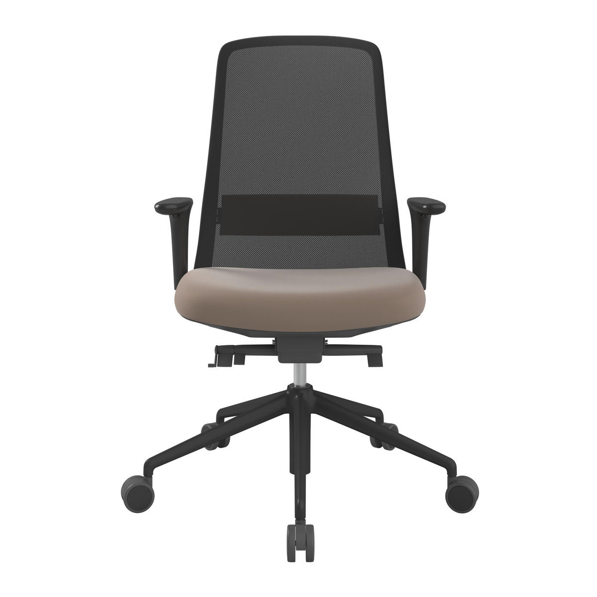 DREHSTUHL Lederlook Schwarz, Cappuccino  - Schwarz/Cappuccino, MODERN, Kunststoff/Textil (70/103-115/70cm)