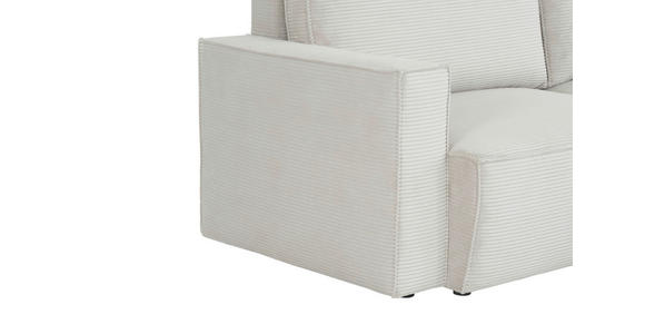 ECKSOFA Hellgrau Feincord - Hellgrau/Schwarz, KONVENTIONELL, Kunststoff/Textil (242/151cm) - Carryhome