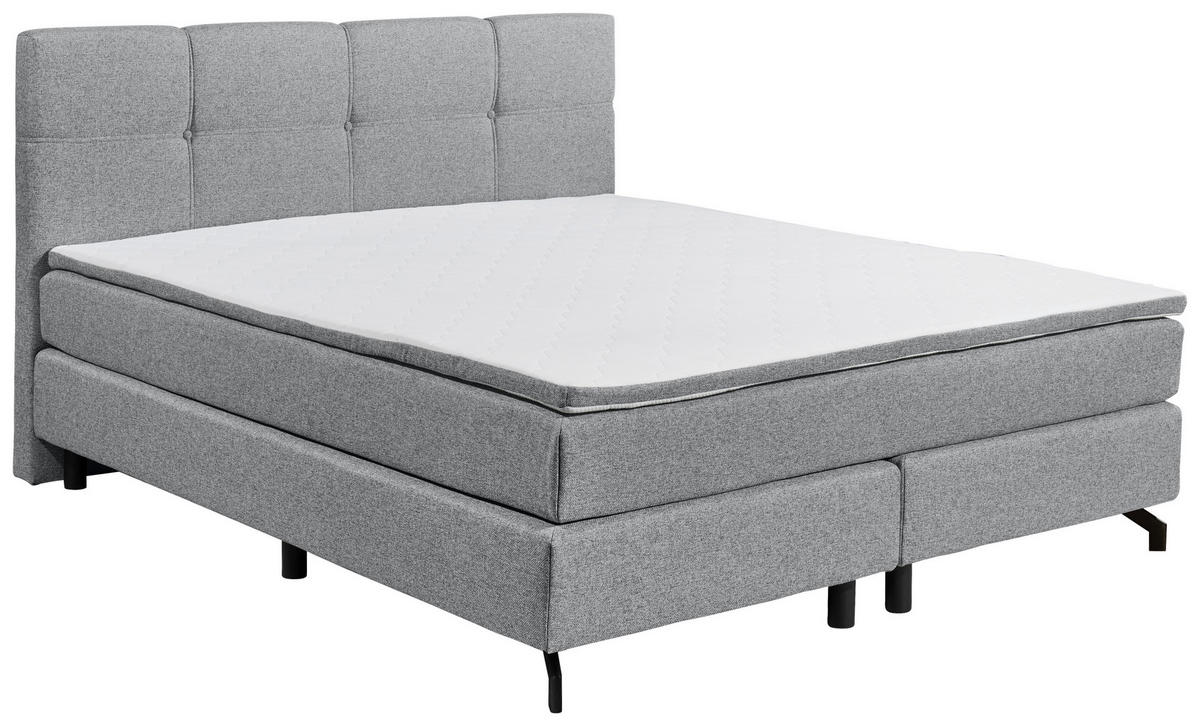 BOXSPRINGBETT 180/200 cm  in Grau  - Grau, MODERN, Holzwerkstoff/Textil (180/200cm) - MID.YOU