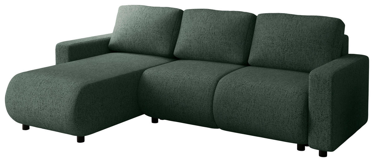 ECKSOFA Grün Webstoff  - Schwarz/Grün, MODERN, Kunststoff/Textil (150/240cm) - Xora