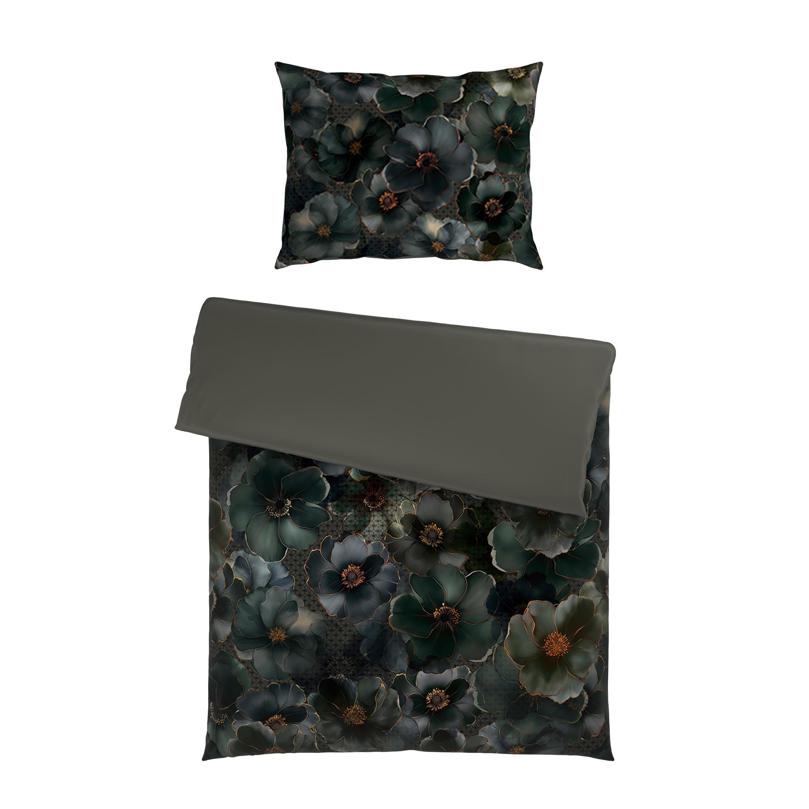 WENDEBETTWÄSCHE Decorum Satin 140/200 cm  - Schwarz, Basics, Textil (140/200cm) - Novel