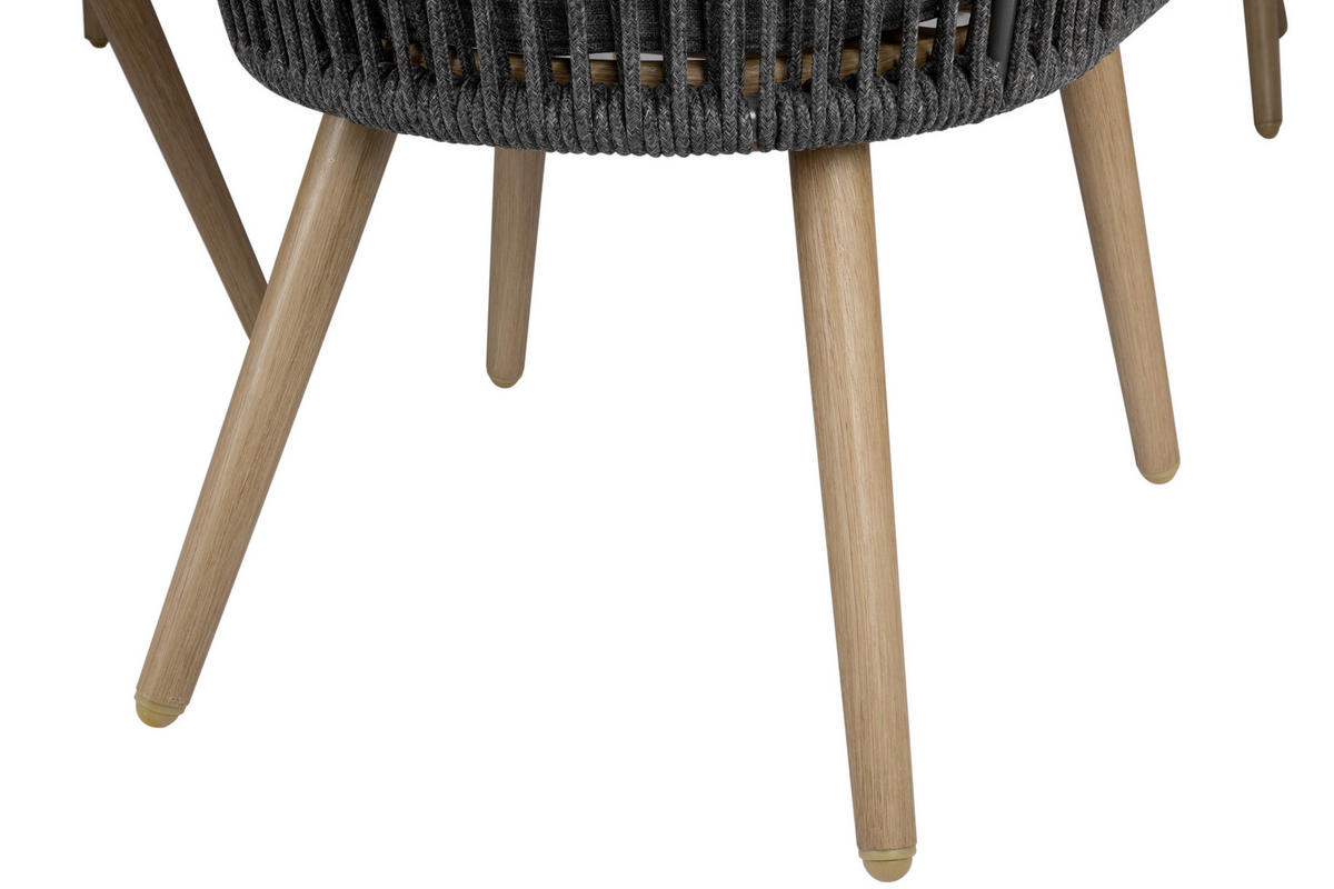 GARTENSET 7-teilig  - Grau, MODERN, Glas/Textil (63/160/58/90/77,5/73,5cm) - Ambia Garden