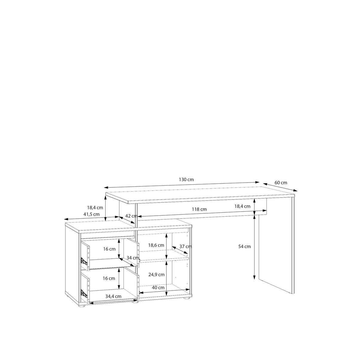 Masă De Scris, metal, plastic, material pe bază de lemn - culoare lemn stejar/nisipiu, Basics, plastic/metal (163,2/74,9/60cm) - Xora