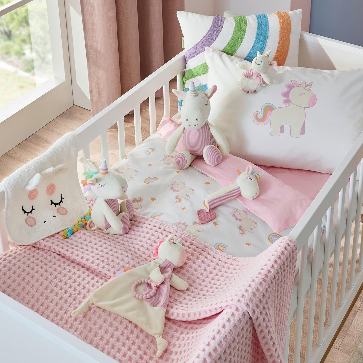 DETSKÁ POSTEĽNÁ BIELIZEŇ 100/135 cm  - viacfarebná/biela, Basics, textil (100/135cm) - Patinio