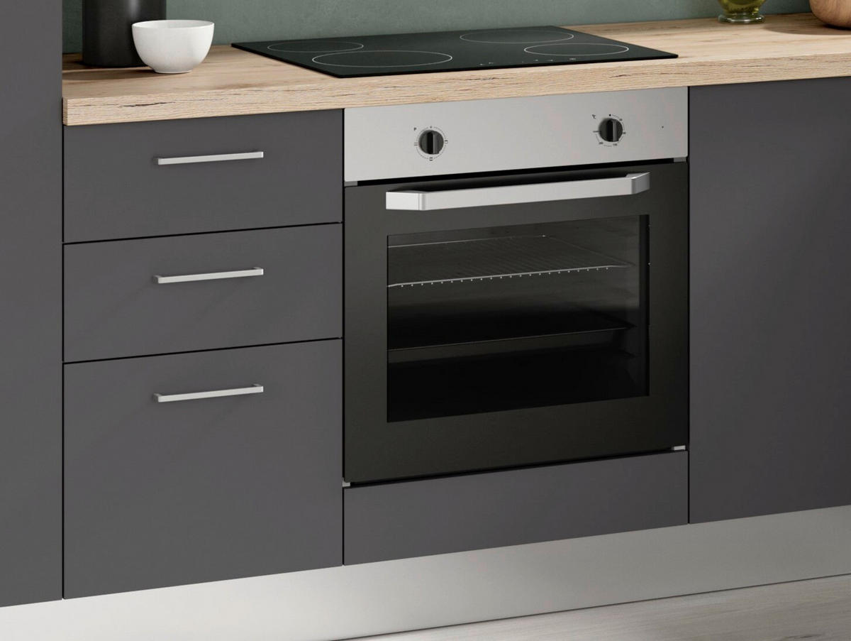 BLOK KUHINJA S APARATIMA  siva, boje hrasta  - siva/boje hrasta, drvni materijal (270/165cm)