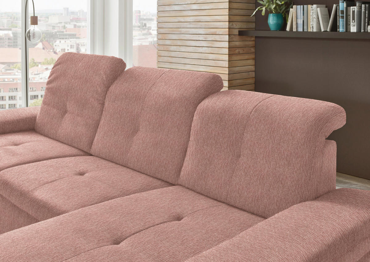 ECKSOFA in Flachgewebe Orange  - Schwarz/Orange, Design, Textil/Metall (297/174cm) - Beldomo Style