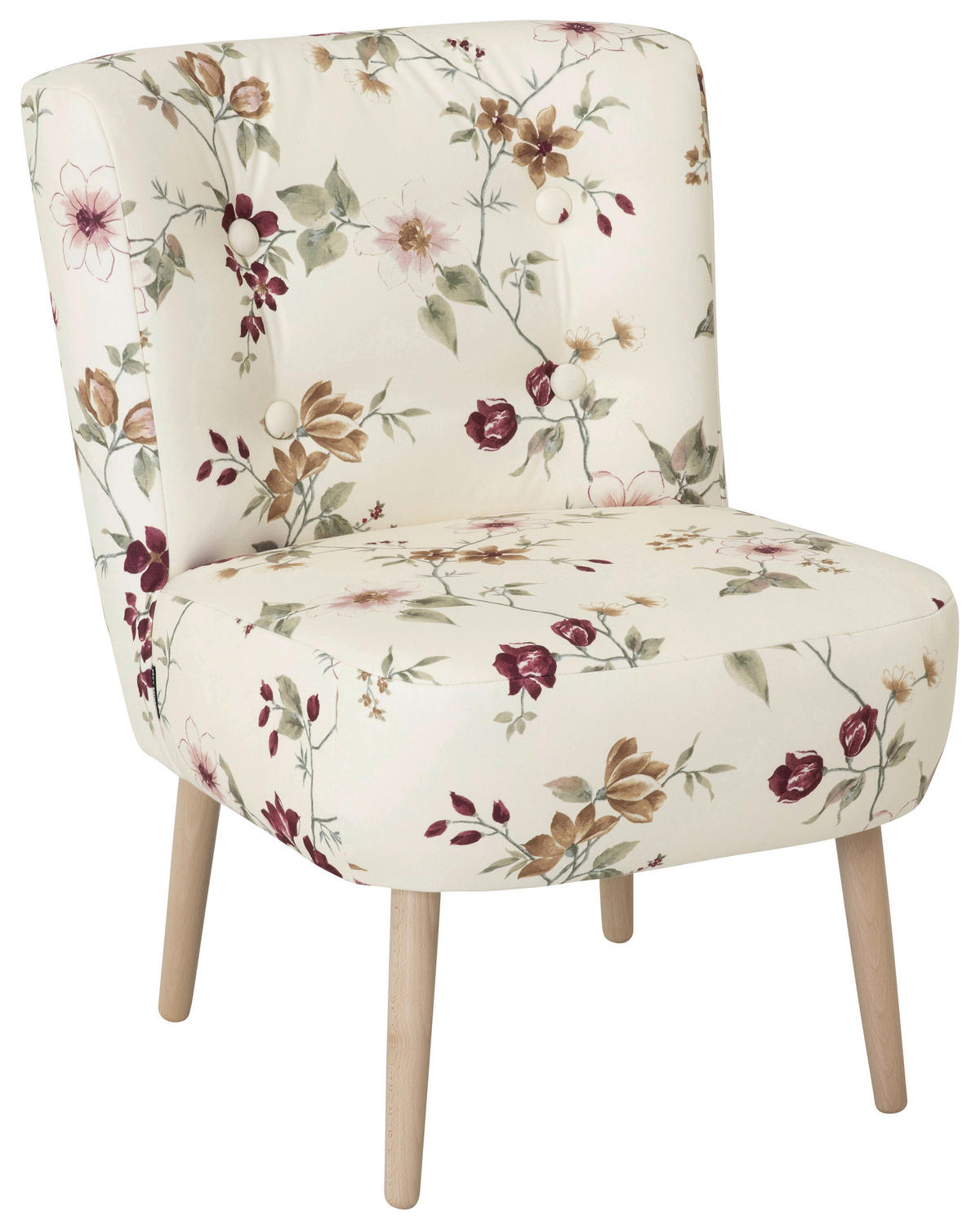 SESSEL in Flachgewebe Weiß  - Buchefarben/Weiß, Design, Holz/Textil (58/78/68cm) - Max Winzer