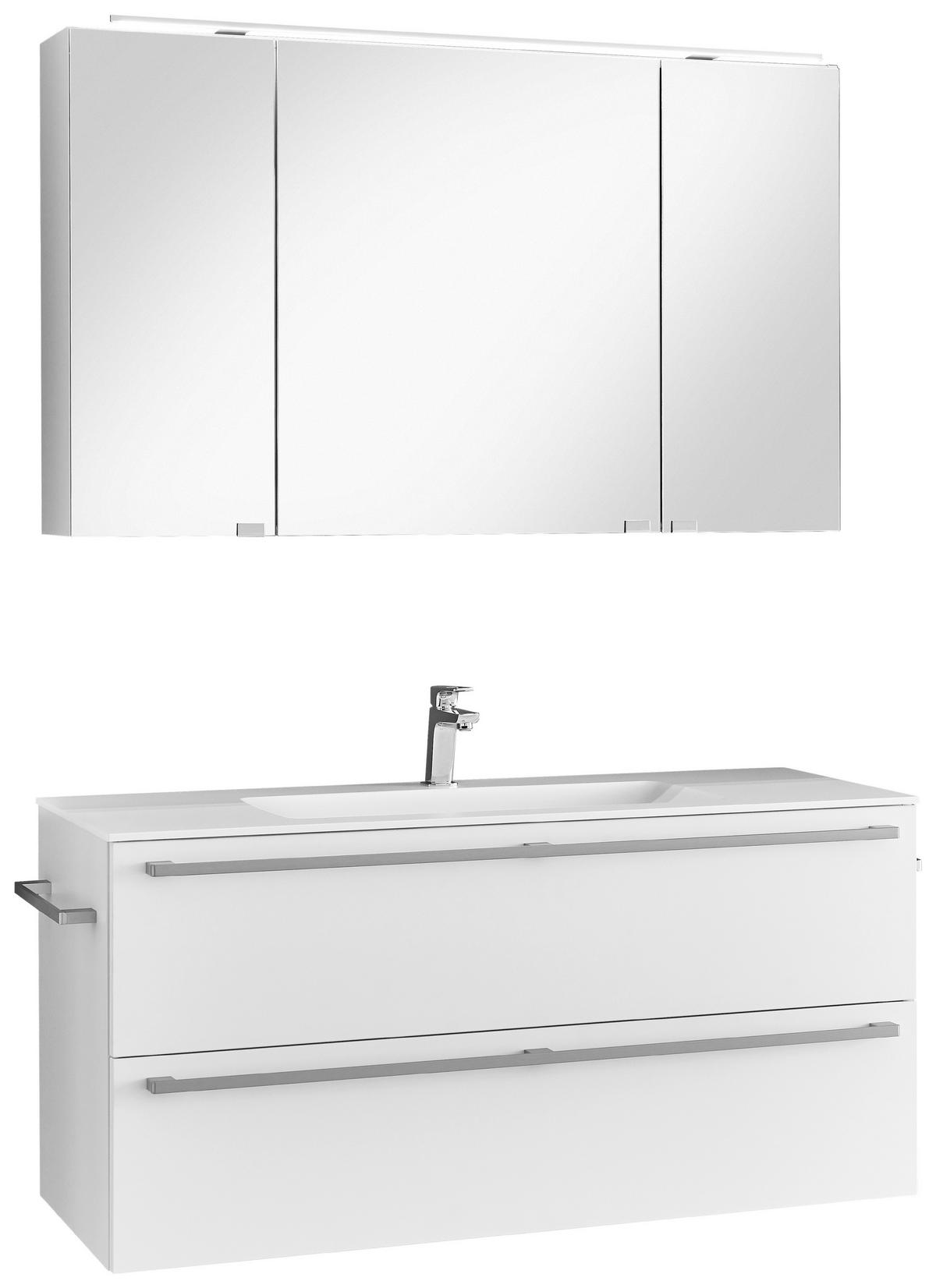 BADEZIMMER  in 120 cm  - Weiß, KONVENTIONELL, Glas/Keramik (120cm) - Celina Home