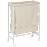 WÄSCHEKORB - Beige/Weiß, MODERN, Textil/Metall (55/78/29cm) - PBJ