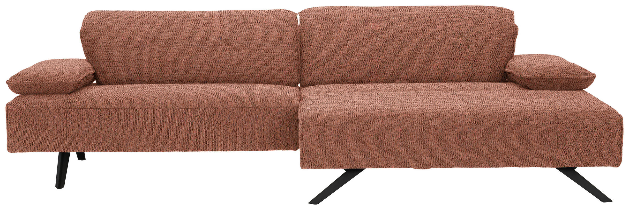 ECKSOFA in Flachgewebe Terracotta  280/165 cm  - Anthrazit/Terracotta, Design, Textil/Metall (280/165cm) - Johann Jakob
