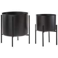 PFLANZENTOPF   - Schwarz, Basics, Metall (21/20,5cm) - Ambia Home