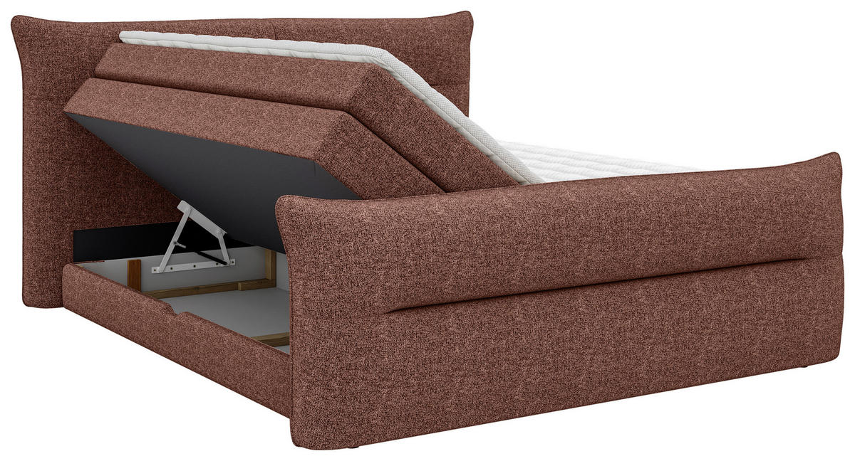 BOXSPRINGBETT 180/200 cm  in Rot  - Rot/Schwarz, Design, Kunststoff/Textil (180/200cm) - Chameo
