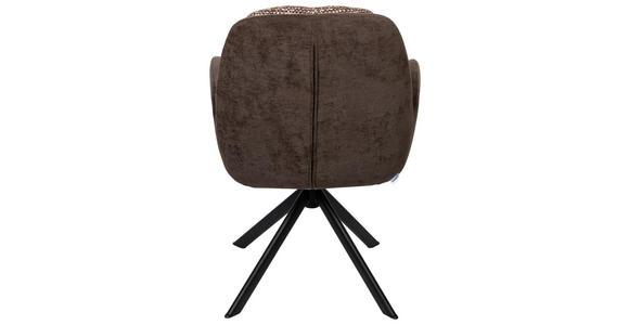 ARMLEHNSTUHL  in Eisen Webstoff  - Schwarz/Braun, Design, Textil/Metall (59/90/64cm) - Linea Natura