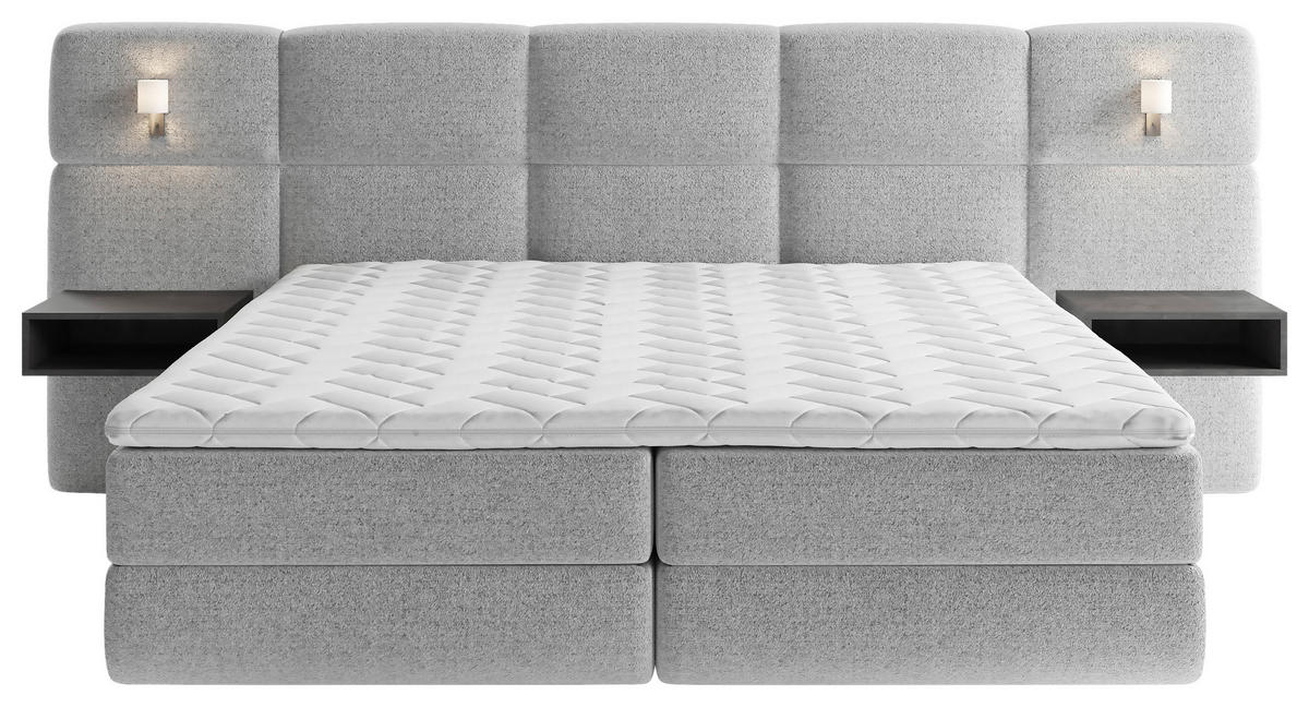 BOXSPRINGBETT 180/200 cm  in Grau  - Schwarz/Grau, Basics, Holz/Holzwerkstoff (180/200cm) - Esposa