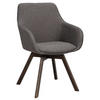 STOL MED ARMSTÖD  360° vridbar sits   - grå/mörkbrun, Klassisk, trä/textil (58/88/60cm) - Rowico