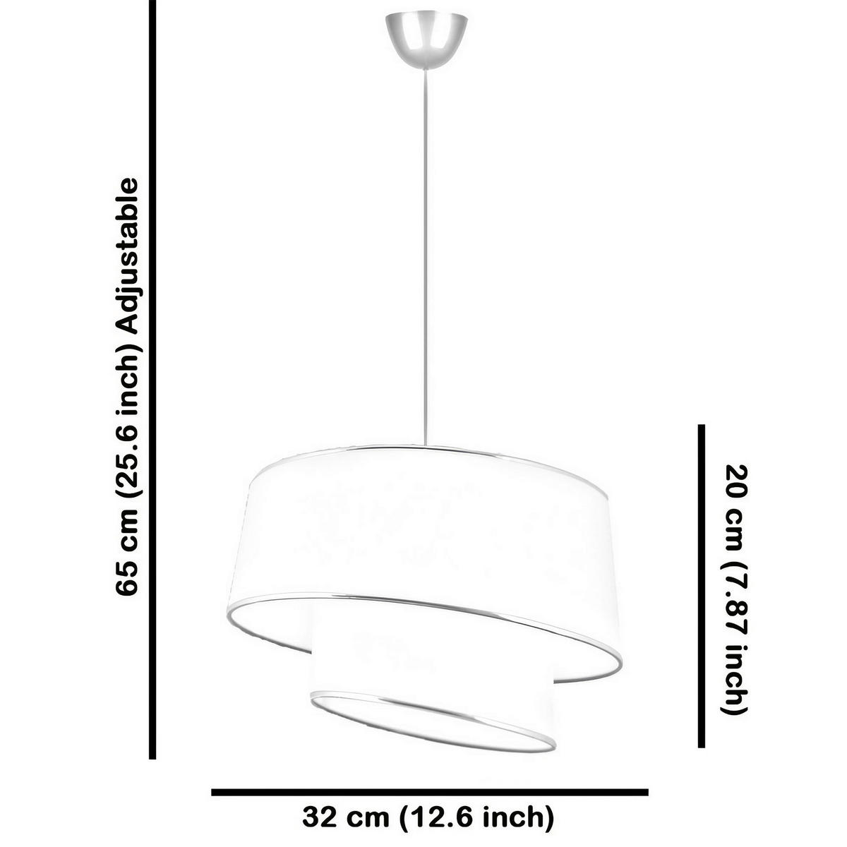 HÄNGELEUCHTE 32/65 cm   - Goldfarben/Weiß, Design, Textil/Metall (32/65cm) - P & B