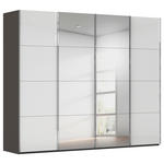 SCHWEBETÜRENSCHRANK 271/235/68 cm 4-türig Graphitfarben, Weiß  - Chromfarben/Graphitfarben, Design, Glas/Holzwerkstoff (271/235/68cm) - Novel