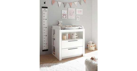 WICKELKOMMODE Pulni  - Graphitfarben/Weiß, Basics, Holzwerkstoff/Kunststoff (96,2/105,4/78cm) - My Baby Lou