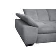 ECKSOFA Grau Flachgewebe  - Schwarz/Grau, Design, Textil/Metall (242/313cm) - Xora