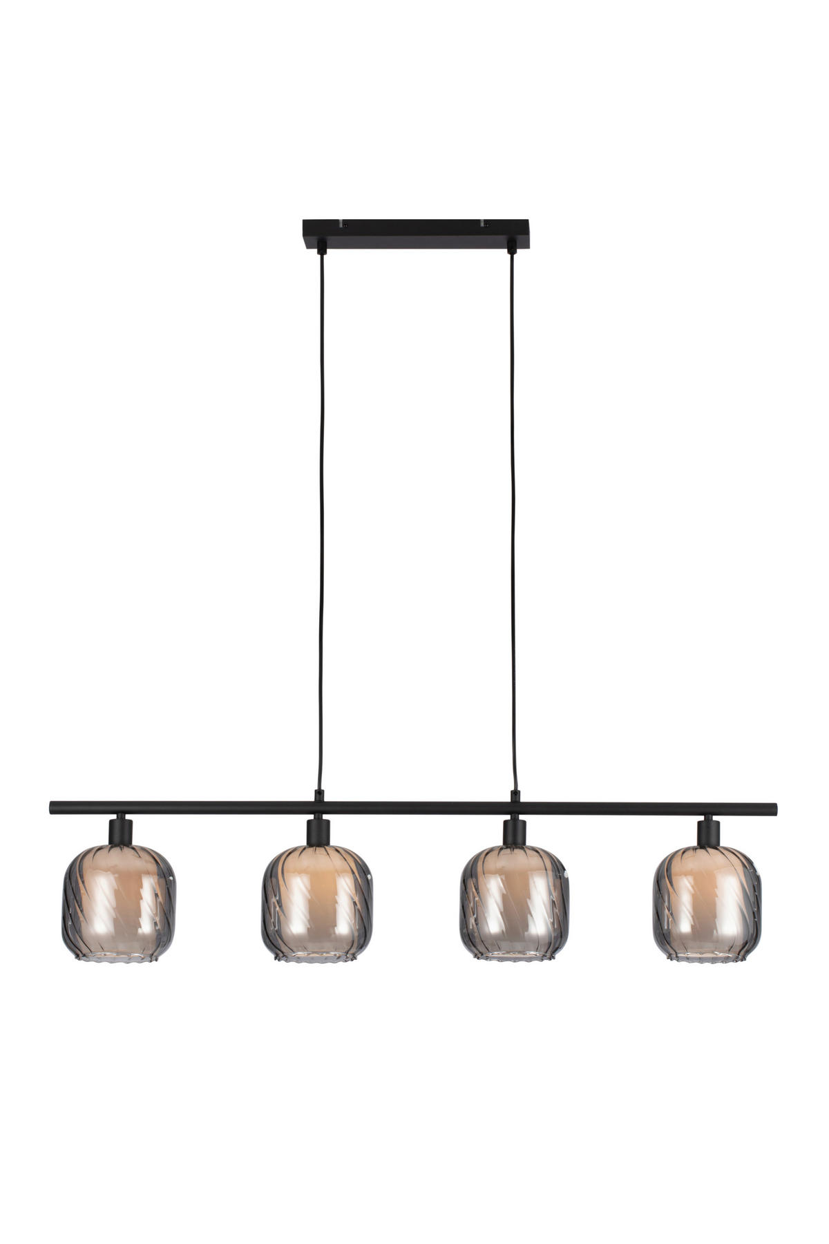 ZÁVESNÉ SVIETIDLO, 100/15/150 cm  - čierna/biela, Basics, kov/sklo (100/15/150cm) - Novel