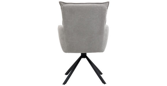 ARMLEHNSTUHL in Eisen Cord - Taupe/Schwarz, Design, Textil/Metall (60/95/67cm) - Novel