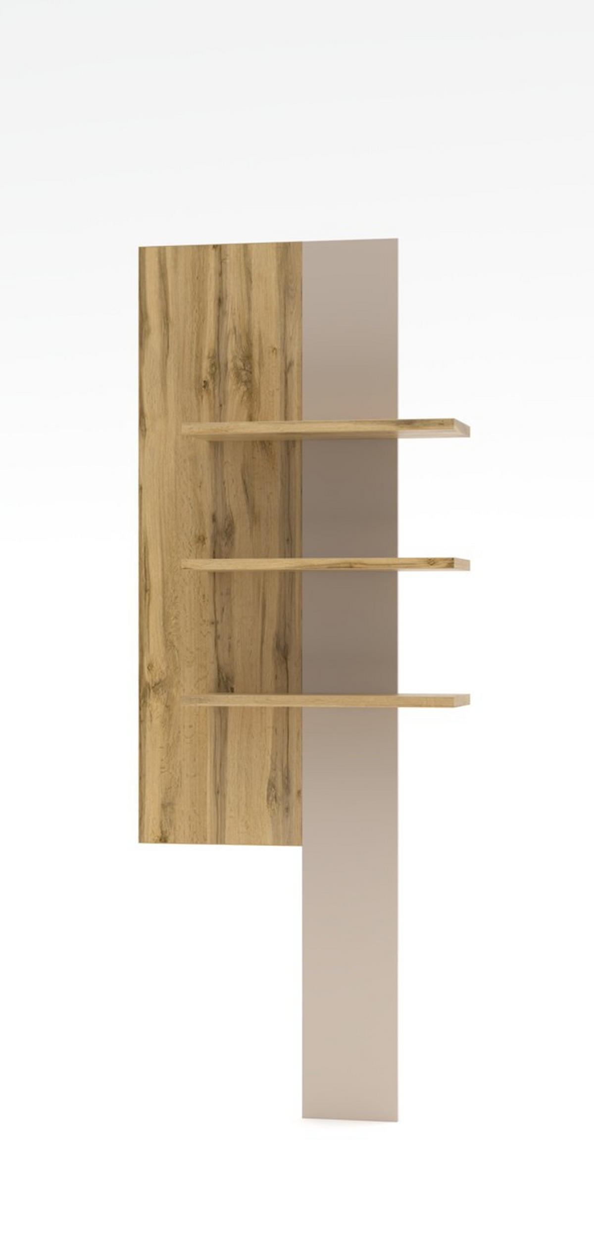 WOHNWAND  in Eichefarben, Kaschmir 310/205/49 cm  - Kaschmir/Eichefarben, Design, Glas/Holzwerkstoff (310/205/49cm) - Livetastic