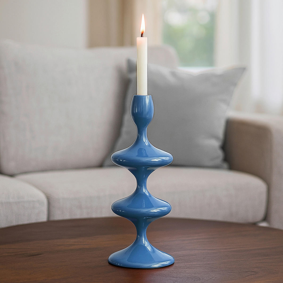 STABKERZENHALTER - Blau, Basics, Metall (11/28/11cm)