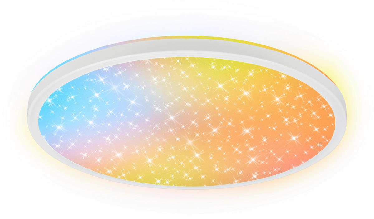 LED-DECKENLEUCHTE Aura Glow 37,5/4,5 cm   - Weiß, KONVENTIONELL, Kunststoff (37,5/4,5cm) - Briloner