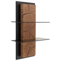 WANDREGAL 60/91/26 cm  - Wildeiche/Anthrazit, Design, Glas/Holz (60/91/26cm) - MID.YOU