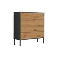 KOMMODE Mailand Typ 3 + MF, 79/86/33 cm, 4 Schublade(n)  - Anthrazit/Eiche Artisan, MODERN, Holzwerkstoff/Metall (79/86/33cm) - MID.YOU
