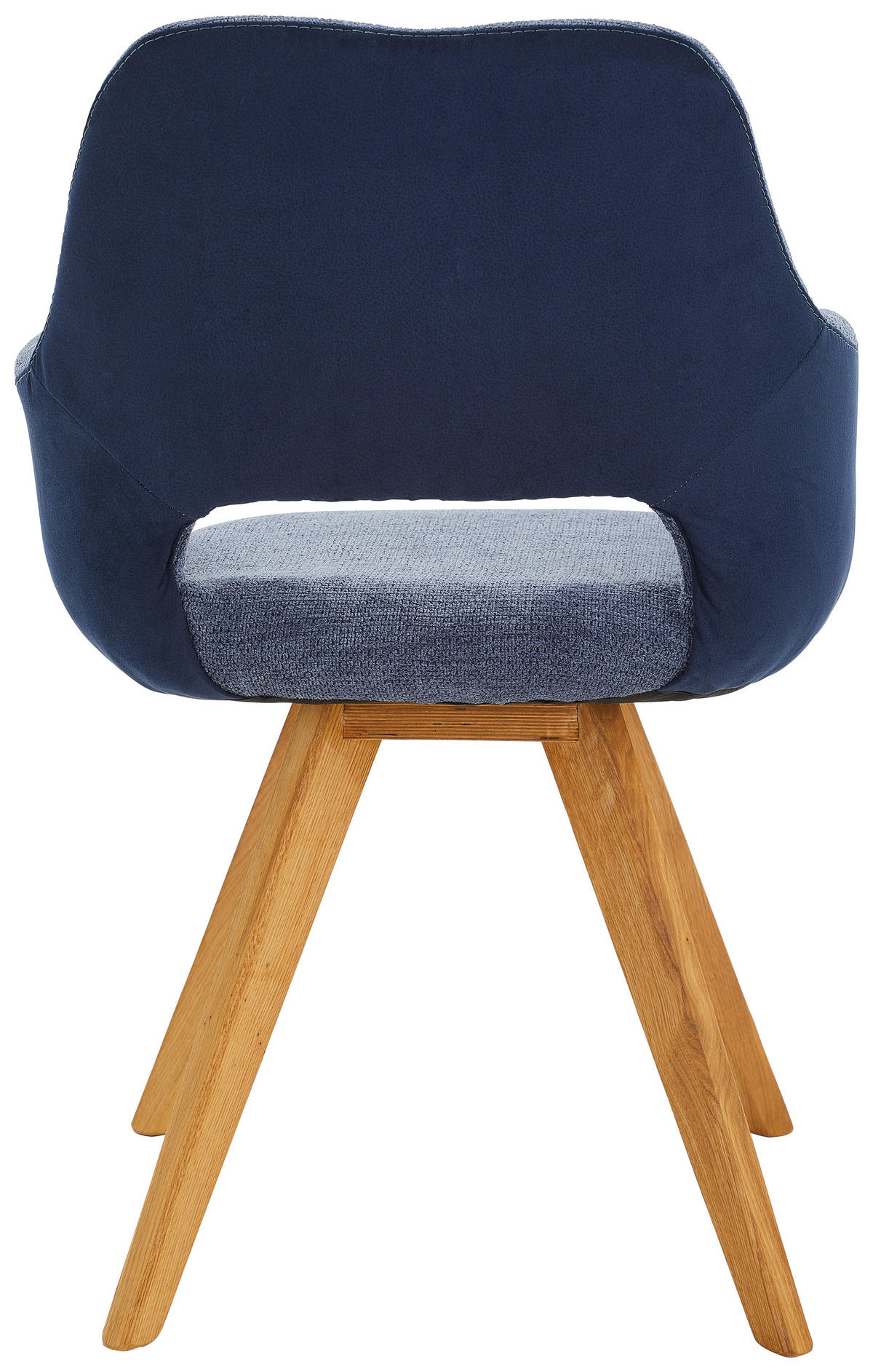 ARMLEHNSTUHL  in Flachgewebe, Mikrofaser  - Blau/Wildeiche, Design, Holz/Textil (56/86/64cm) - Lomoco