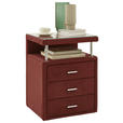NACHTSCHRANK 51/66/42 cm  - Chromfarben/Weinrot, KONVENTIONELL, Glas/Textil (51/66/42cm) - Dieter Knoll