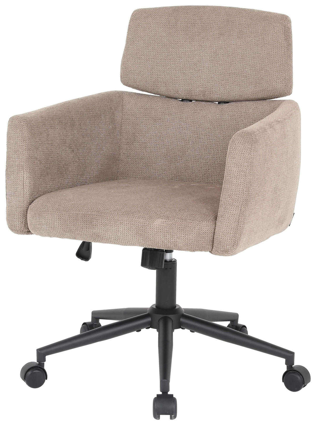 DREHSTUHL Mikrofaser Braun  - Schwarz/Braun, MODERN, Holz/Kunststoff (62/92/100/63cm) - MID.YOU