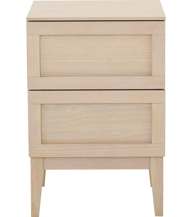 SÄNGBORD i faner ek ek Bianco  - ek Bianco, Modern, trä (42/63/42cm) - Best Price