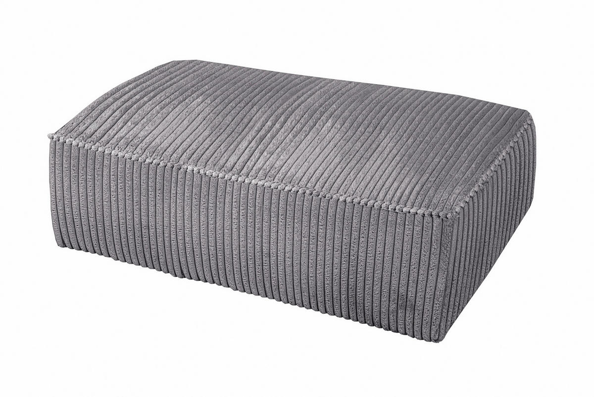 HOCKER in Textil, Holzwerkstoff Hellgrau  - Hellgrau/Schwarz, KONVENTIONELL, Holzwerkstoff/Kunststoff (105/43/65cm) - Livetastic
