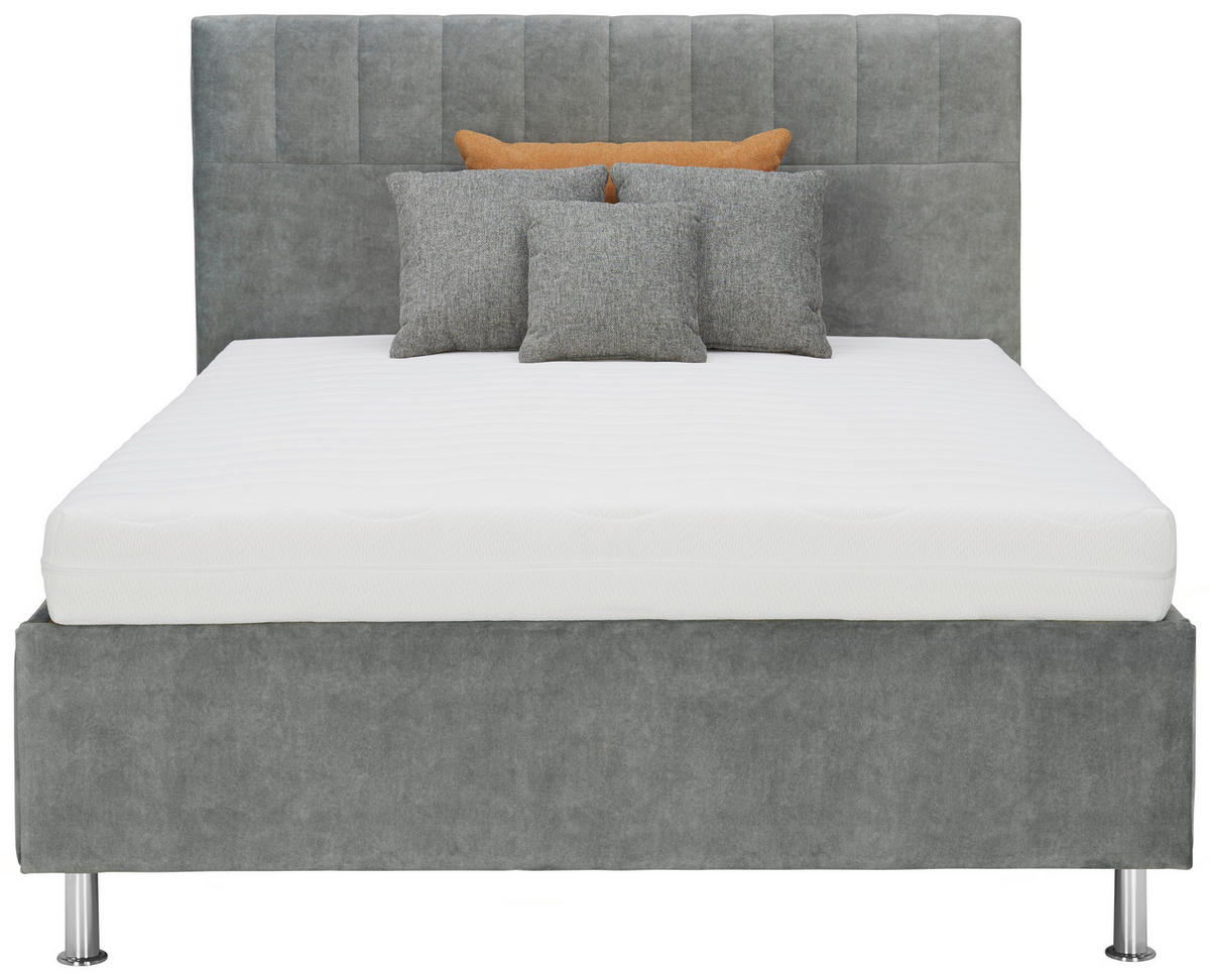 POLSTERBETT Grün 140/200 cm  - Chromfarben/Grün, KONVENTIONELL, Holzwerkstoff/Kunststoff (140/200cm) - Ti'me