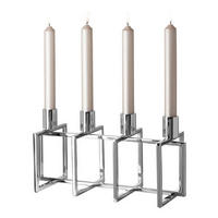 STABKERZENHALTER - Silberfarben, Basics, Metall (40/15/20,5cm) - Fink