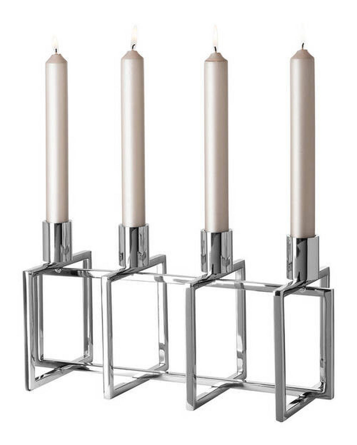 STABKERZENHALTER - Silberfarben, Basics, Metall (40/15/20,5cm) - Fink