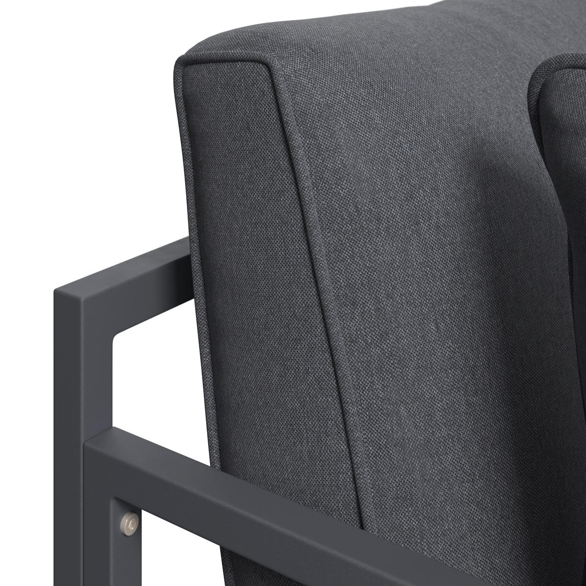 LOUNGEGARNITUR 3-teilig   117/66/62 cm Eisen  - Dunkelgrau, MODERN, Textil/Metall (117/66/62cm) - Ambia Garden