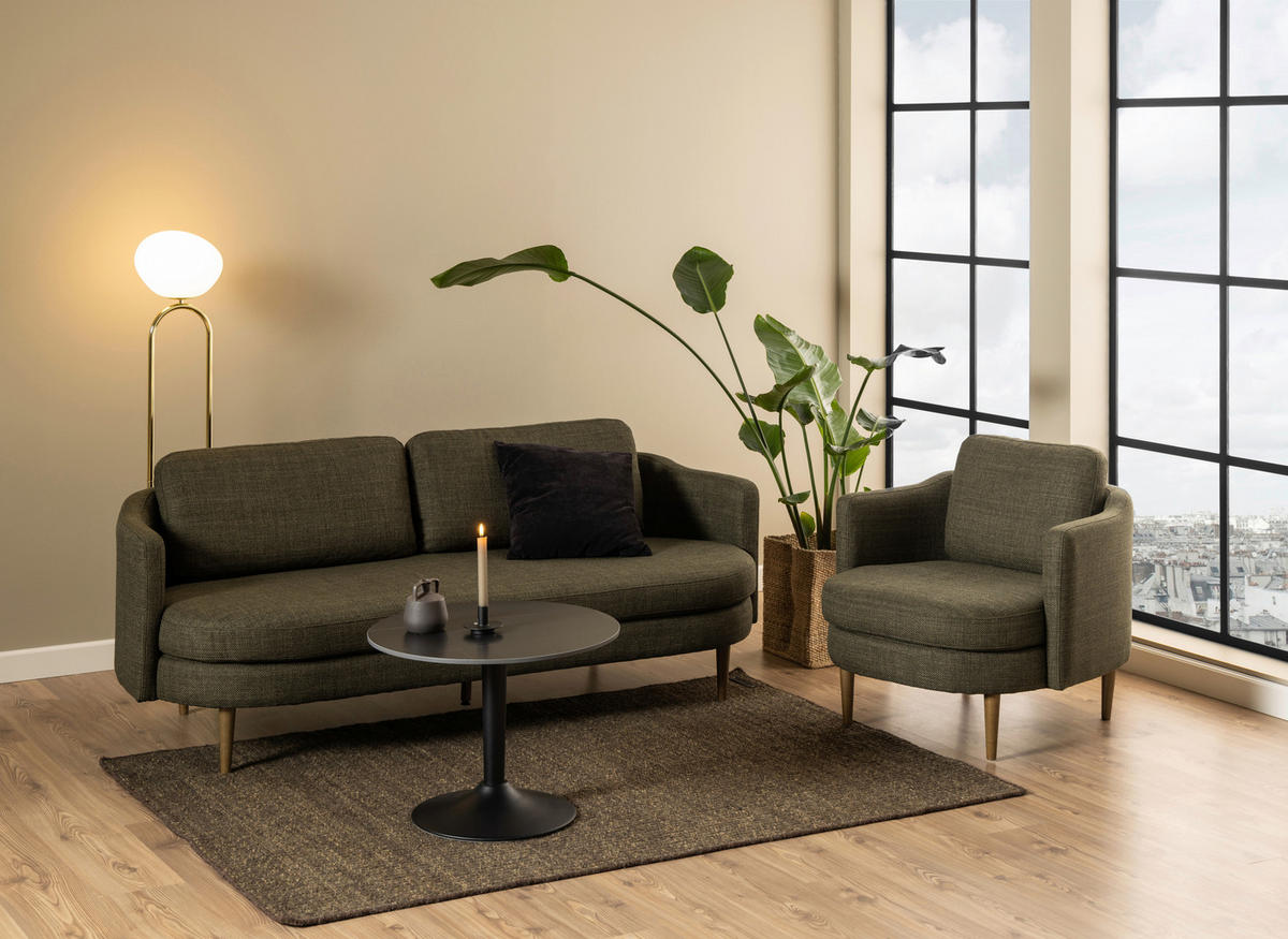 BEISTELLTISCH in Keramik  - Schwarz, Design, Keramik/Metall (60/45cm) - Livetastic