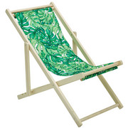 STRANDSTUHL Pappel massiv - Naturfarben/Grün, KONVENTIONELL, Holz/Textil (57/69-87/102cm) - Ambia Garden